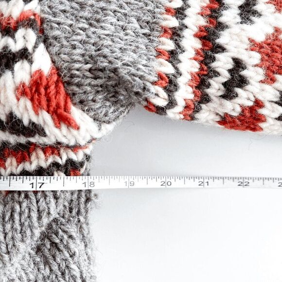 RARE Laundromat Men's Sweater Jacket Hooded Wool Fair Isle Pattern Gray Size M - Picture 6 of 7